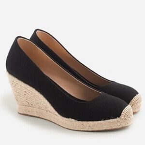 J.Crew Factory - Black Espadrilles with Wedge Heel